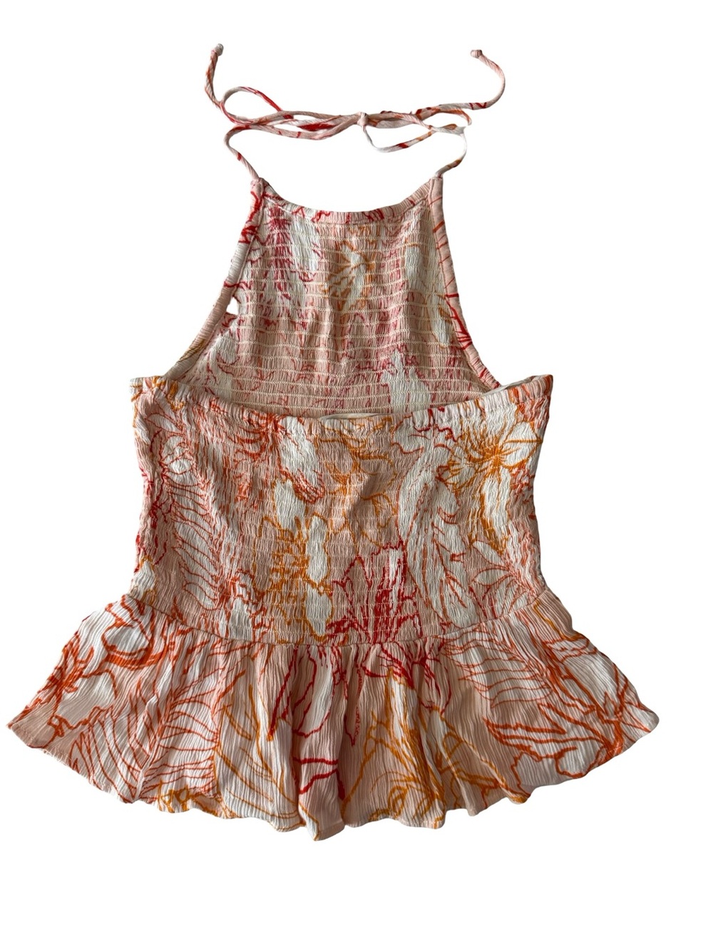 Patrons of Peace Boho Smocked Halter Peplum Top Floral Small - Picture 2 of 5